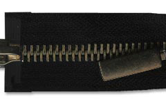 Молния металл Т-8 2 замка 70см (100шт) оксид