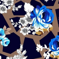 Полотно трикотажное Кулирка 30/1 набивная в рулоне  в Волгограде
